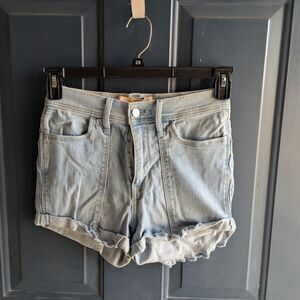 Hollister Light Blue Rolled Hem Denim Shorts